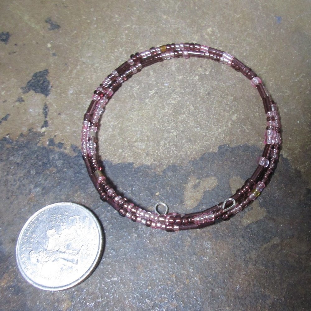 2014 Pink & purple memory wire bracelet